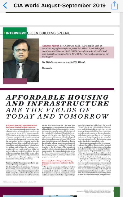 Affordable Housing and Infrastructure are fields of today and tomorrow